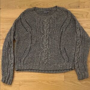 Perfect Vince Gray Cable Knit Sweater
